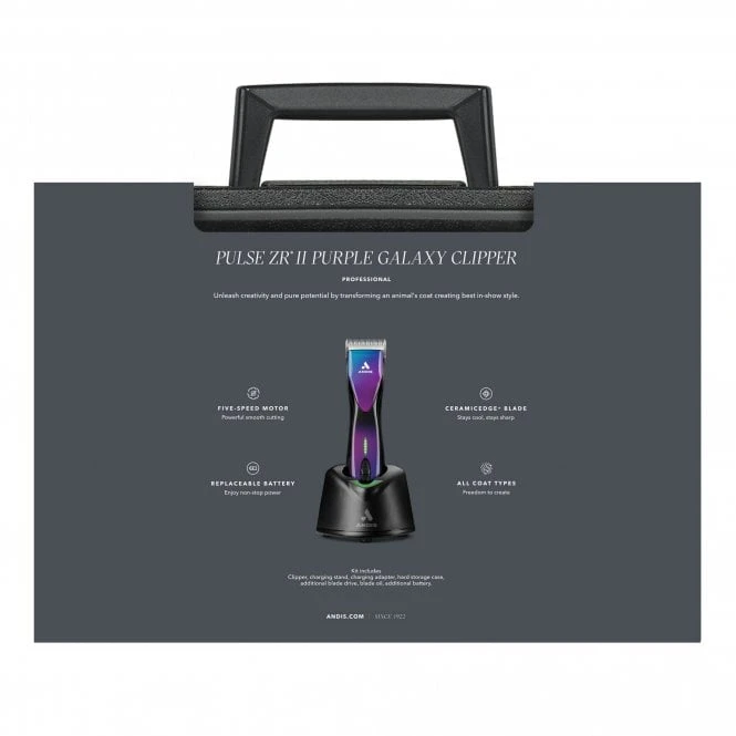 Andis Andis Pulse ZR II - Purple Galaxy Cordless Clipper 8 Andis Andis Pulse ZR II - Purple Galaxy Cordless Clipper - Image 8