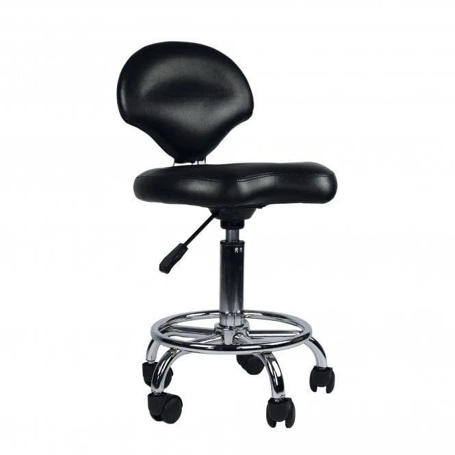 Groomers Groomers Black Stool With Back Rest 2 Groomers Groomers Black Stool With Back Rest - Image 2