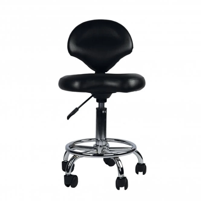 Groomers Groomers Black Stool With Back Rest 3 Groomers Groomers Black Stool With Back Rest - Image 3