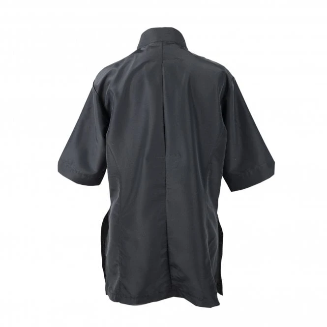 Groomers Mandarin Collar Jacket - Black With Pink Piping 2 Groomers Mandarin Collar Jacket - Black With Pink Piping - Image 2