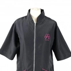 Groomers Mandarin Collar Jacket - Black With Pink Piping 12 Groomers Mandarin Collar Jacket - Black With Pink Piping -Clippers Shop groomers mandarin collar jacket black with pink piping p10336 12726 medium