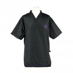 Groomers Groomers V-Neck Tunic - Black With Purple Trim