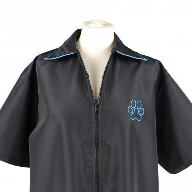Groomers Groomers Zipped Jacket - Black With Blue Trim 2 Groomers Groomers Zipped Jacket - Black With Blue Trim - Image 2